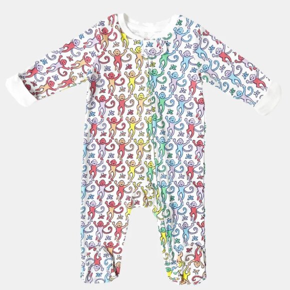 Roller Rabbit Infant Disco Monkey Zipper Footie - 0-3 months